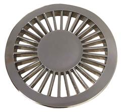 GRELHA REDONDA RADIAL CROMADA - 100MM