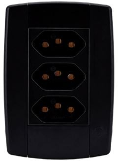CONJUNTO 3 TOMADAS 10A 250V~ MONOBLOCO ILUMI LEV PRETA