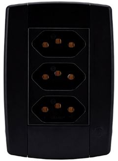 CONJUNTO 3 TOMADAS 20A 250V~ MONOBLOCO ILUMI LEV PRETA