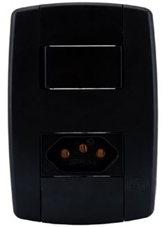 CONJUNTO INTERRRUPTOR SIMPLES 10A + TOMADA 10A 250V~ ILUMI LEV PRETA