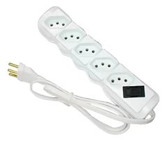 FILTRO DE LINHA 5 TOMADAS C/ FUSIVEL ECONOMICO BRANCO
