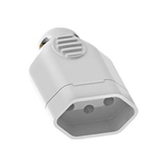PINO FEMEA 2P+T 10A 250V~ BRANCO - PCT 10 PCS
