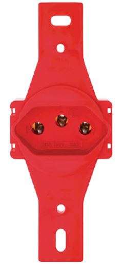 CONDULETE TOMADA REDONDA 2P+T 20A 250V~ S/PLACA EMBUTIR VERMELHA