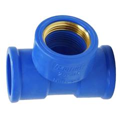 TE PVC SOLDÁVEL C/BUCHA LATÃO - 25MM X 3/4”