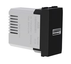MODULO CARREGADOR USB A 2,4A 100-240V 1 MODULO 12W 50-60HZ PRETO ORIGENN0185 NG