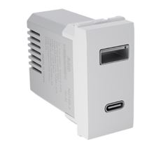 MODULO CARREGADOR USB A C 3,1A 100-240V 1 MODULO 18W 50-60HZ BRANCOORIGEN N0185.3 BL