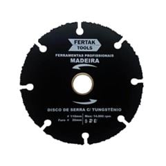 DISCO PARA MADEIRA COM TUNGSTÊNIO - 110MM X 20MM