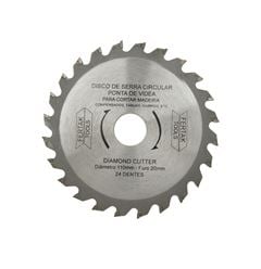 DISCO PARA SERRA CIRCULAR DE VÍDEA - 20MM X 110MM X 24 DENTES