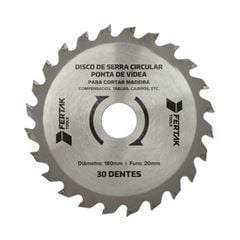 DISCO PARA SERRA CIRCULAR DE VÍDEA - 20MM X 180MM X 30 DENTES