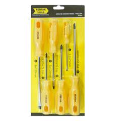 JOGO DE CHAVES FENDA/PHILLIPS - 06 PÇS.